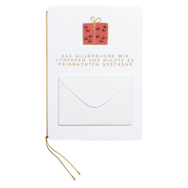 Klappkarte - Wunscherfüllerkarte "Das alljährliche wir schenken uns nichts..."