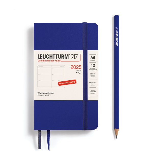 Wochenkalender Pocket A6 2025 ink, softcover