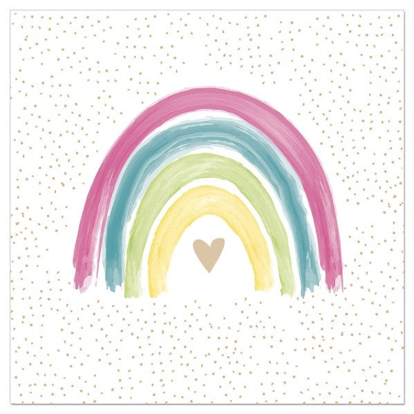 Servietten - Regenbogen weiß