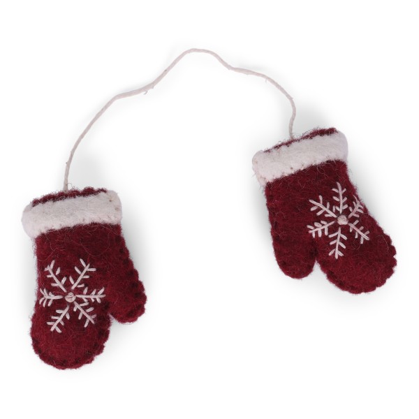 Christbaumschmuck - Handschuhe aus rotem Filz