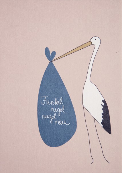 Babygrußkarte Storch