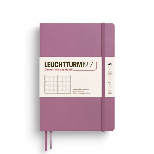 Notizbuch Medium (A5), Hardcover, 251 nummerierte Seiten, Dusty Rose, dotted