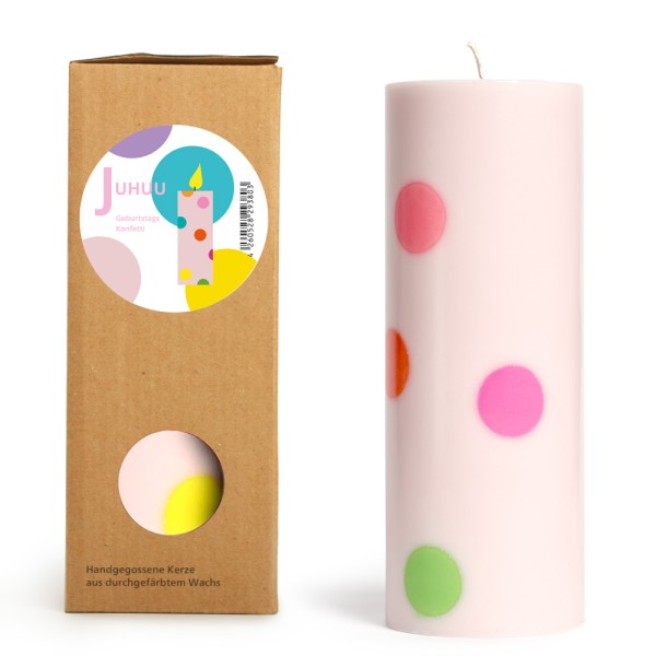 Dicke Kerze - Juhuu Geburtstagskonfetti