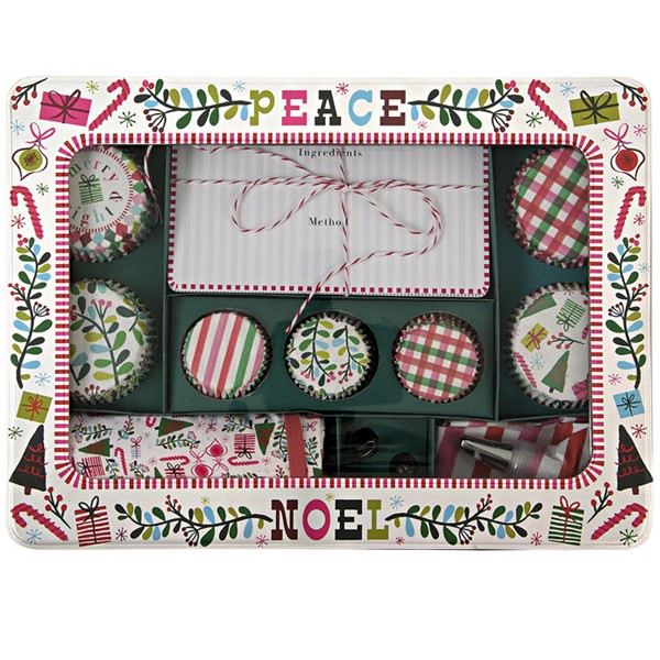 Noel Bakery Tin, Weihnachtliches Muffin Backset