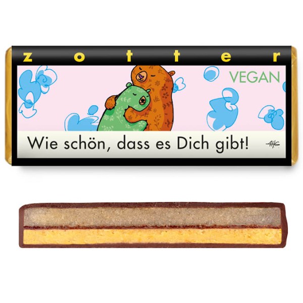 Schokolade "Wie schön, dass es dich gibt" - vegan