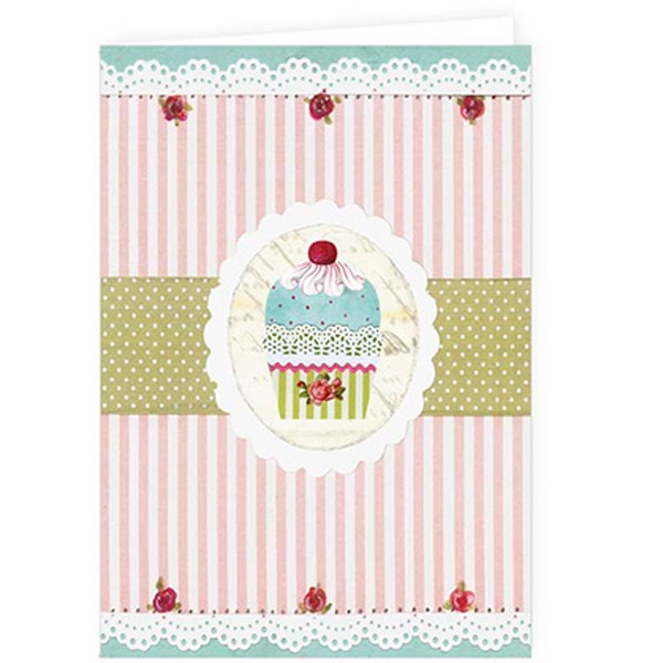 Karte mit Muffin (grün)
