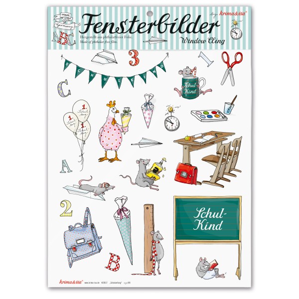 Fensterbilder Schulanfang