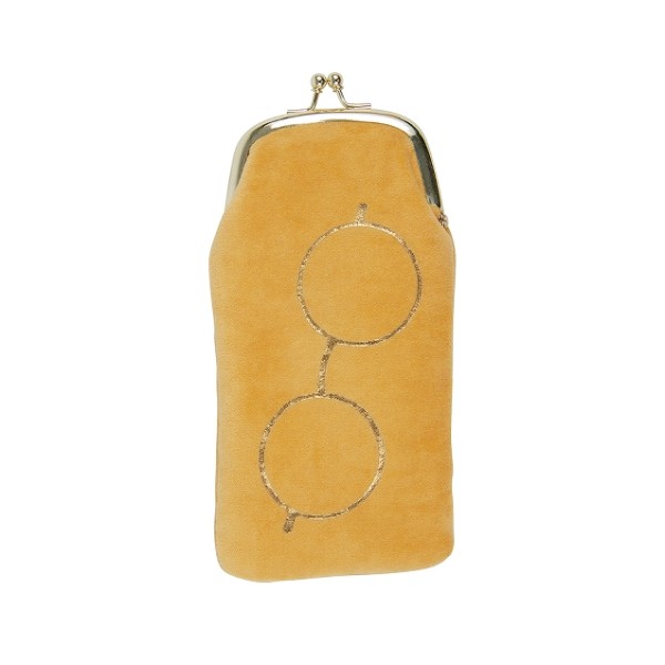 Brillenetui Brille Samt Gelb