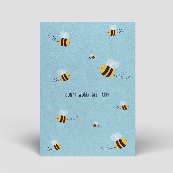 Postkarte Geburtstag "Don't worry bee happy"