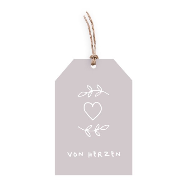Geschenkanhänger mit Band – Von Herzen