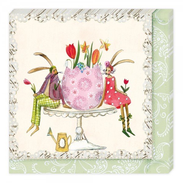 Servietten – Blumengruß Ostern