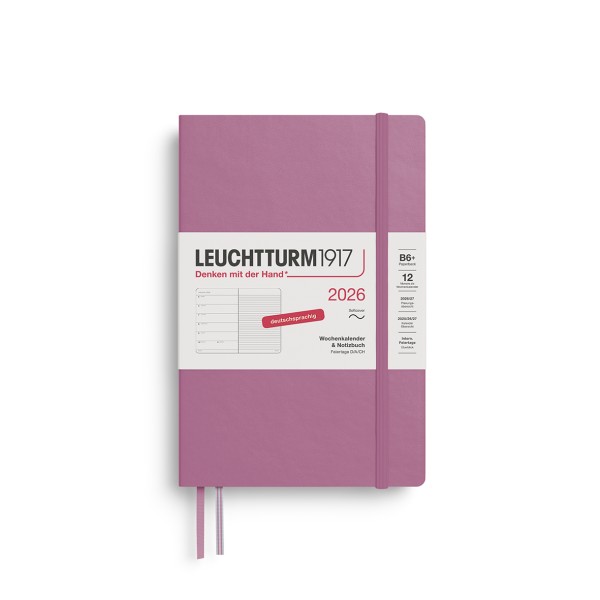 Wochenkalender & Notizbuch Paperback 2026 B6+, dusty rose