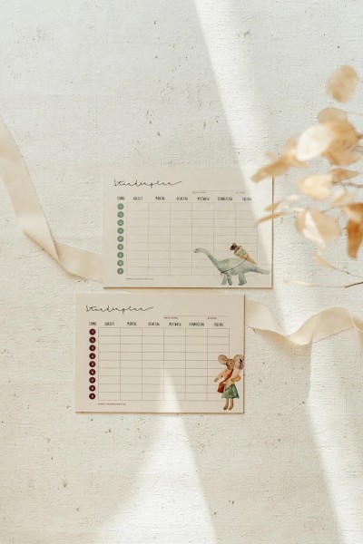 Stundenplan A5 aus Holzschliffpappe