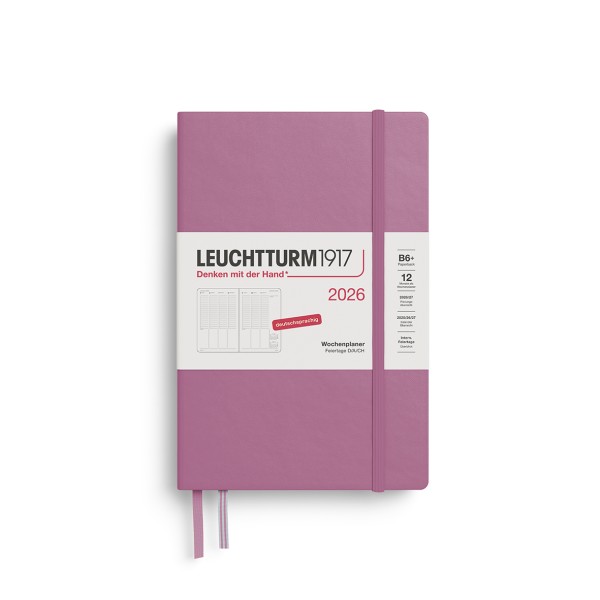 Wochenplaner Paperback B6+ 2026, dusty rose