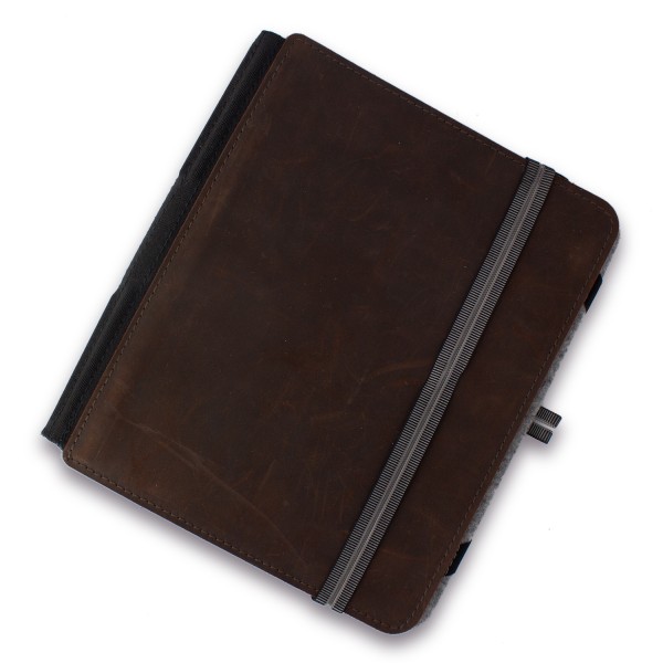 TB iPad Leder/Filz +3Klammern – grau