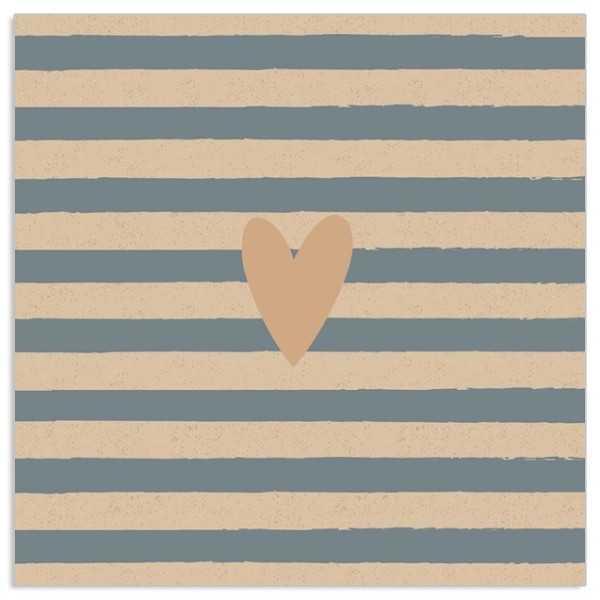 Servietten Organics – Herz Streifen, Grau