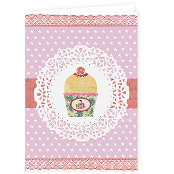 Karte mit Muffin (Lila)