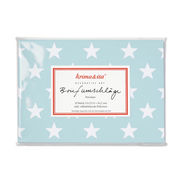 Briefumschlag Sterne türkis