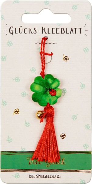 Glückskleeblatt- Anhänger mit Glöckchen