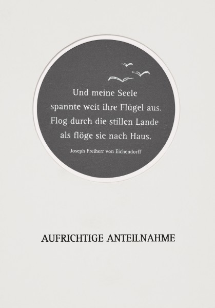 Passepartout Trauerkarte – Aufrichtige Anteilnahme