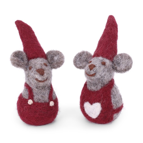 Christbaumschmuck aus Filz - Spitzmaus - Mutter & Vater
