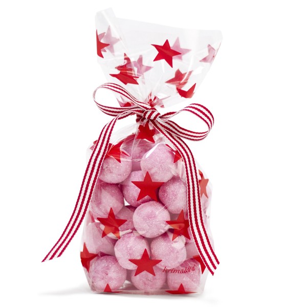 Tütchen transparent – Sterne rot