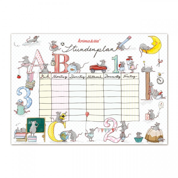 Stundenplan Mäuse Buchstaben Zahlen