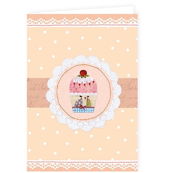 Karte mit Muffin (rosa)