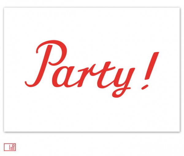 Postkarte Party