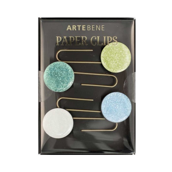 Büroklammern /Lesezeichen 4er Set Glitter