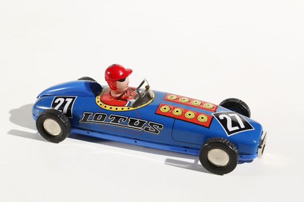Rennwagen Lotus blau, Blechspielzeug