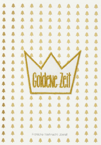 Karte mit Aufnäher – Goldene Zeit …