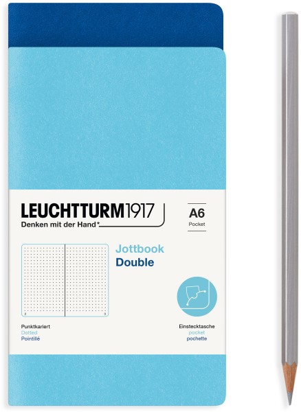 Jottbook Double A6 Royal Blue / Ice Blue