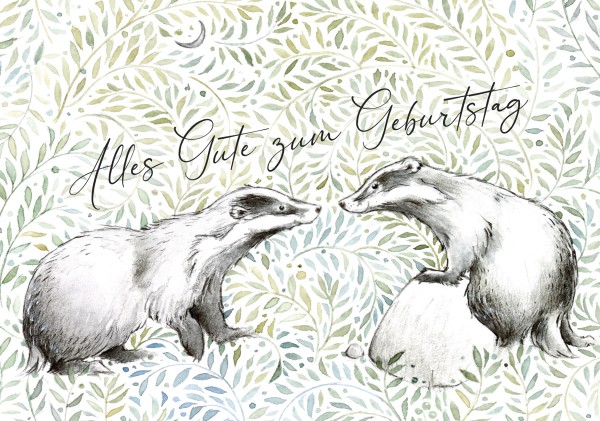 Doppelkarte Dachspärchen