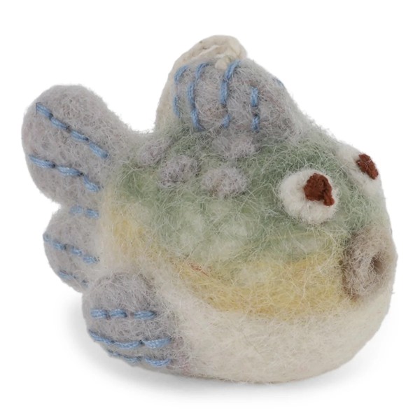 Filz grün/grauer Kugelfisch