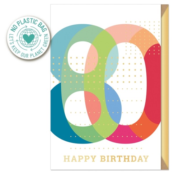 Klappkarte Präge/80. Geburtstag