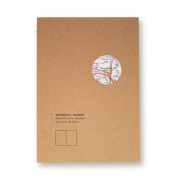 Notizbuch Landkarten Makulatur Blanko A5