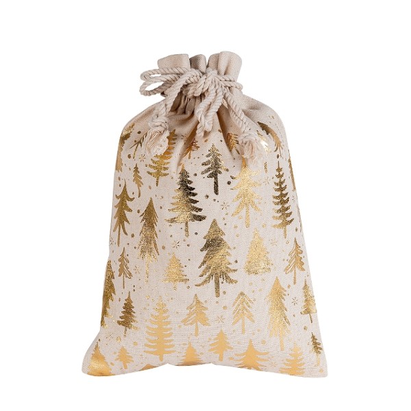Geschenksack Bäume gold