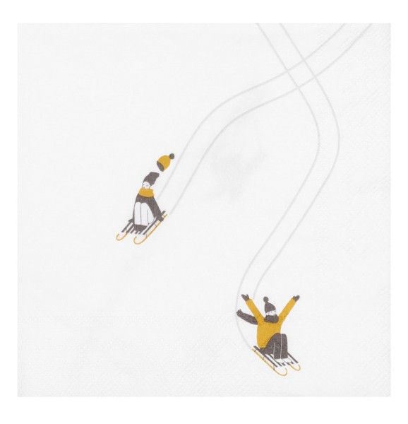 Cocktailservietten – Schlitten fahren