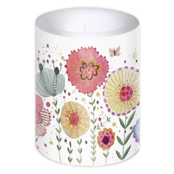 Lampionkerze Flower Power