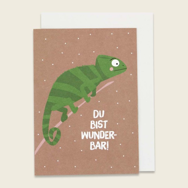 Klappkarte Chamäleon – “Du bist wunderbar"