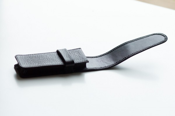 Leder Stecketui 2tlg - Schwarz