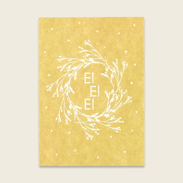 Postkarte Ostern pastellgelb – EI EI EI