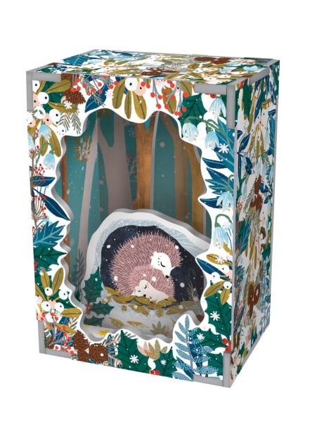 3D Diorama, Igel im Winterbau