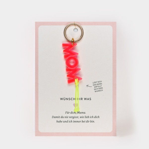 Schlüsselanhänger mit Karte "MOM"