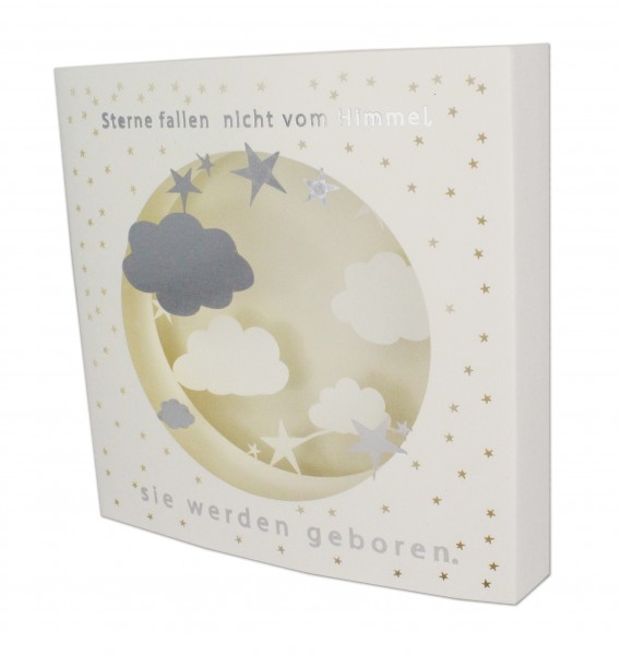 Geburtskarte Lasercut – Sterne fallen nicht …