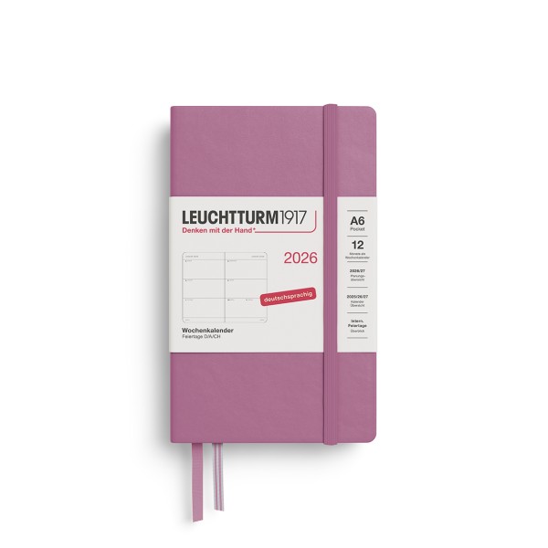 Wochenplaner Pocket (A6) 2026, dusty rose