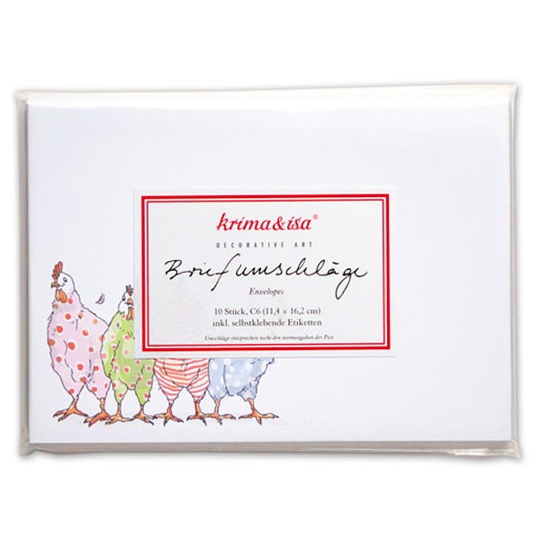 Briefumschlag Hühner