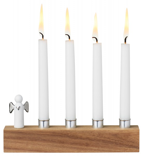 Winterzeit Adventsengel-Kerzenhalter Silber
