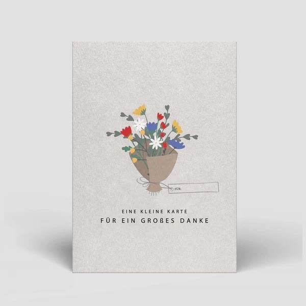Postkarte Danke Blumenstrauß